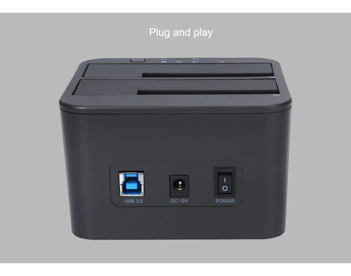 Imagen 4 de 9 de Docking Station Clonador 2 Bahias Disco Sata Hdd Ssd Fideco