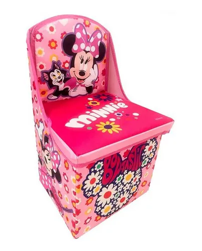 Baul Asiento Plegable Organizador De Juguetes Minnie Mouse