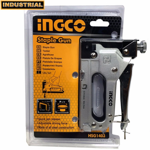 Kit Para Engrampadora Industrial Ingco + 3 Cajas De Grampas