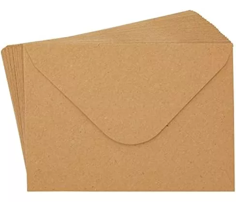 Paquete de 100 sobres de 4 x 6 pulgadas para invitaciones, sobres de papel  kraft con solapa en V para confirmación de asistencia de boda, cumpleaños
