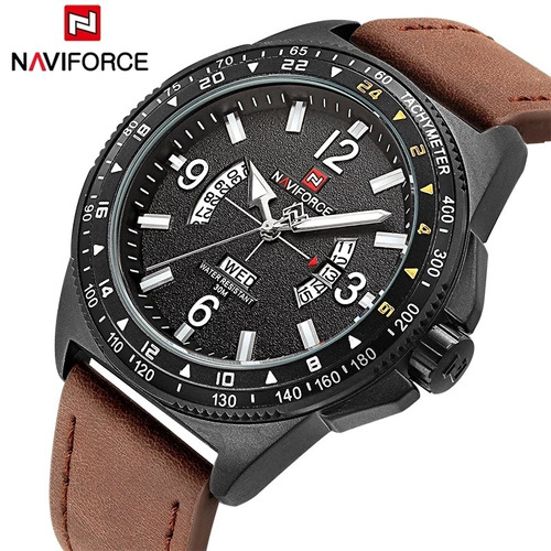 Relógio Masculino Naviforce Esportivo Luxo Original Couro