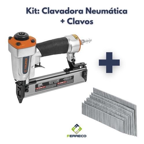 Kit: Clavadora Neumática Cal 23+ 1 Caja De Clavos Truper