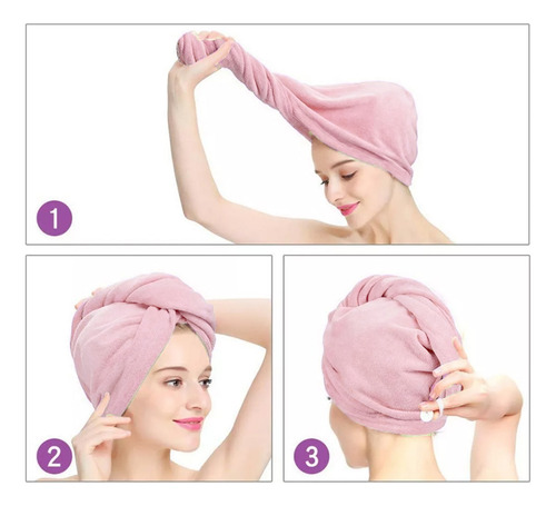 Toalla De Baño Con Cabeza De Toalla Para Secar El Cabello, 1