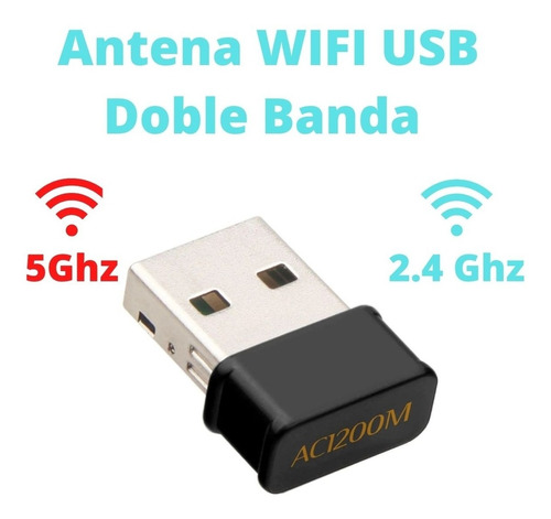 Antena Wifi Usb Doble Banda 2 Ghz + 5 Ghz 1200 Mbps