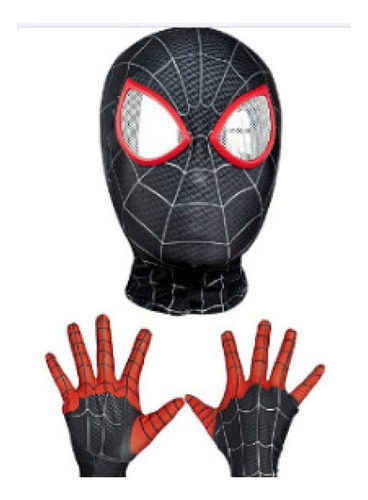 Máscara Y Guantes De Cosplay De Spiderman Miles Morales, Col