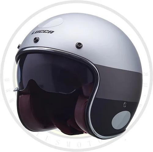 Capacete Aberto Lucca Custom Café Racer Sublime B&w Cinza