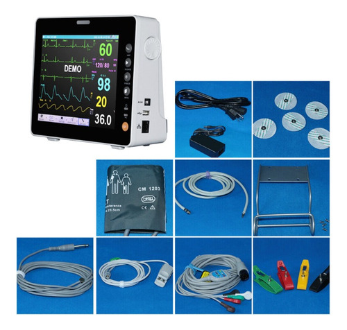 Monitor De Signos Vitales 8 Pulgadas 6 Parámetros