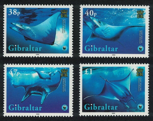 2006 Wwf Fauna Marina- Rayas- Gibraltar Mnh