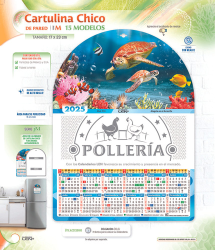 400 Calendario Len Cartulina Chico +imán + Impreso Anli
