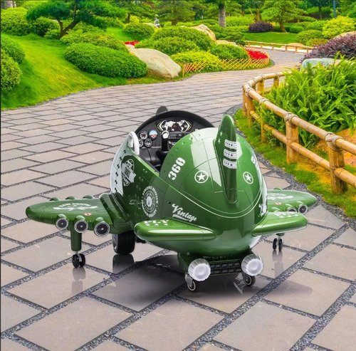 Montable Avión Militar Apache 12v Con Control Remoto Verde