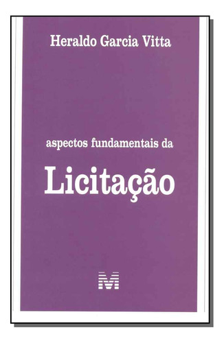 Libro Aspectos Fundamentais Da Licitacao 01ed 15 De Vitta He