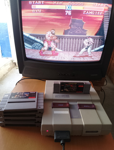 Super Nintendo Snes Con 5 Juegos Originales Y 1 Control Gris (Usado)