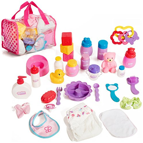 Mommy &amp; Me Baby Doll Care Set - 30 Accesorios Bolsa