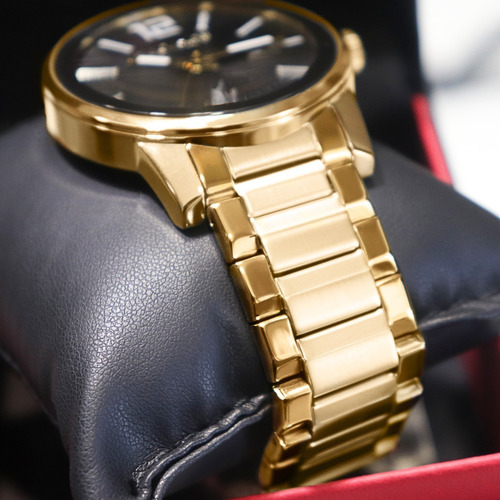 Relógio Masculino Technos Golf Dourado Redondo Ou Quadrado