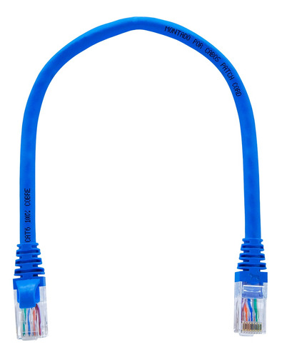 Kit 30 Unidades Patch Cord Furukawa Cat6 20 Cm Azul Rede