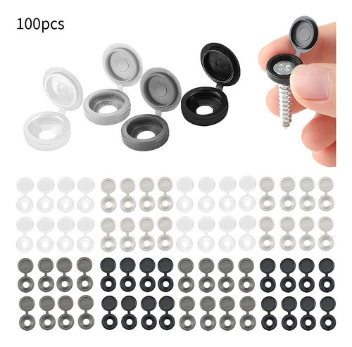 100 Tapas De Tornillos Con Bisagras, Tapas De