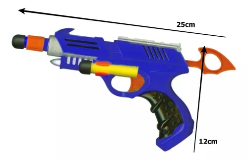 Pistola / Arma de Brinquedos - Lança Dardos com 2 e 6 Dardos - 16 cm