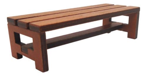 Miniature Dollhouse, Simple Mini Wooden Bench Dollhouse