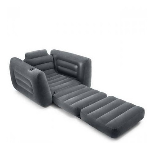 Sofá Cama Inflable, Colchón, 1 Plaza Con Porta Vaso