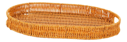 Imitação De Rattan Cesta De Pão Servindo 40x29,5x4,5cm