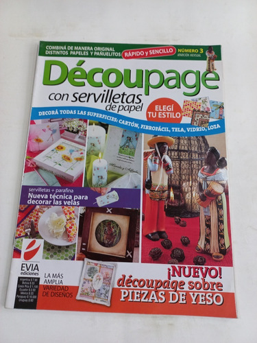 Revista Decoupage Con Servilletas Num.3 Sum, Foto 2 Año 2010