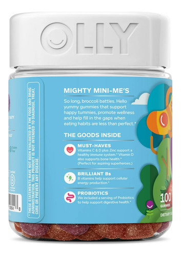 Olly Kids Multivitamínico & Probioticos Con 100 Gomitas Yum Berry