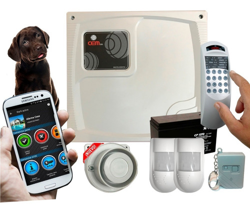 Kit Alarma Hogar Celular+2 Sensor Pet+sirena+control+bateria