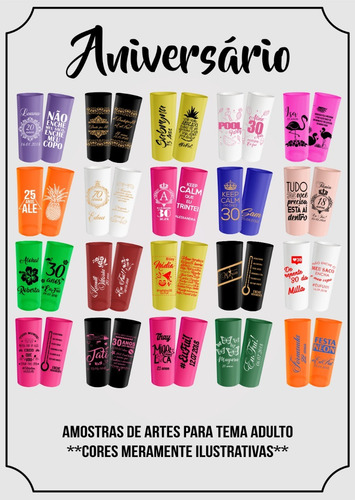 Imagem 8 de 8 de 50 Copos Personalizados Long Drink 350ml Muito + Resistentes