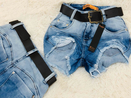 mercado livre short jeans cintura alta