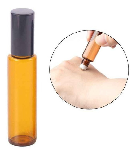Envase De Vidrio Ámbar Bola En Acero 10 Ml Paquete X 30