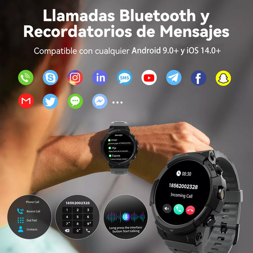 Reloj Inteligente Xiaomi Black Shark BS-W2402 GS3 Sport Amoled de 1.43" Resistente al Agua Hasta 50 Metros Flash Mist Black Smartwatch