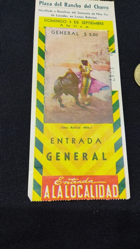 Boleto De Toros Plaza Del Rancho Del Charro Envío Gratis (Usado)