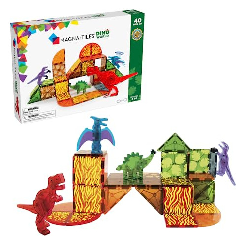 Set De Construcción Magnético Dino World, 40 Piezas