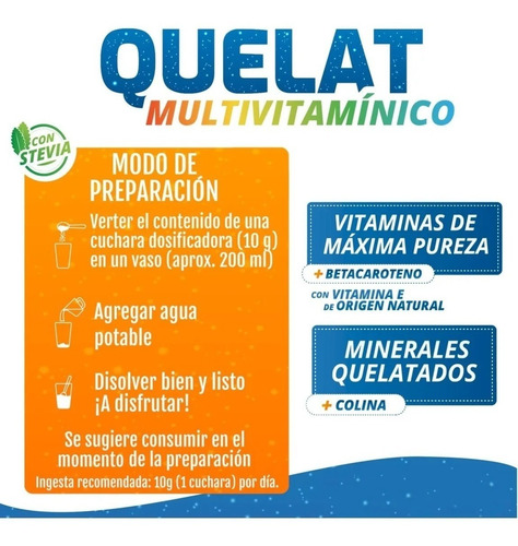 Quelat Multivitaminico - Sabor Naranja - 300 Gramos