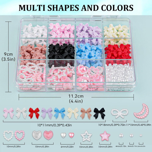 . Decoración De Uñas Con Lazo Dije De Uñas Con Perlas