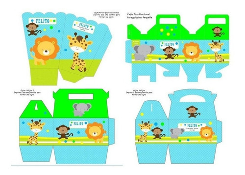 Kit Imprimible Animalitos De La Selva Bebés Fiesta 3x1