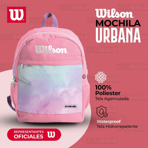 Imagen 2 de 7 de Mochila Wilson Urbana Deportes Gym Impermeable Unisex Color