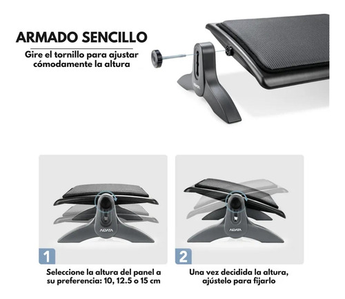 Reposa Pies Oficina Escritorio Aidata Acolchado Fr1002sg