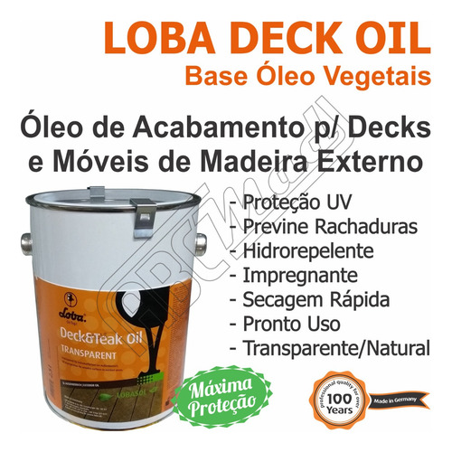 Verniz Deck E Móveis Madeira Externa | + Proteção | Loba Oil