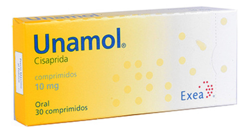 Unamol Cisaprida 30 Comp. 10 Mg Gastro Lab Exea