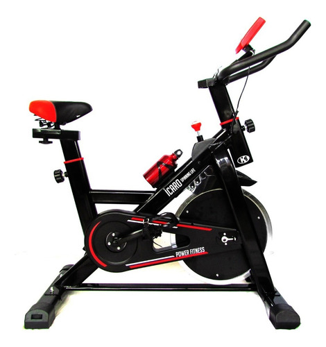 Bicicleta Spinning Estática Cadena Con Rueda 13kg K6 Negro