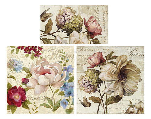 Decoupage Láminas Set Floral Romántico