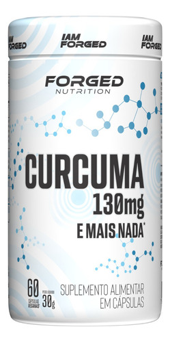 Curcumina 130mg 60 Vegan Caps - Forged Nutrition Sabor Sem sabor
