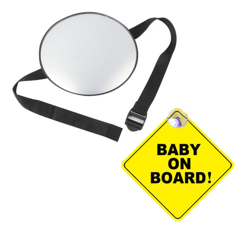 Set Espejo Seguridad Retrovisor Y Señal Baby On Board Nuevo