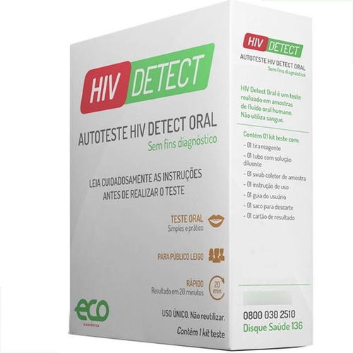 Autoteste Hiv Detect - Oral (saliva) 99,9% De Precisão