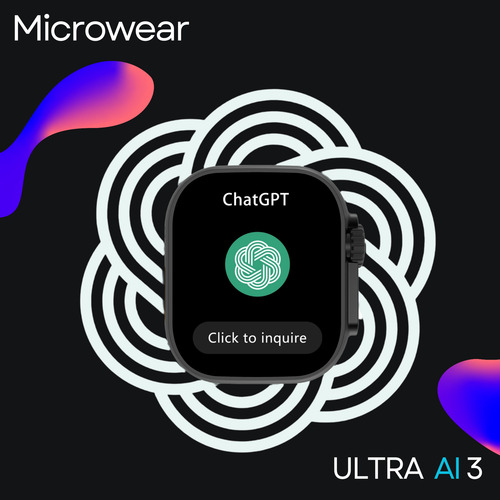 Smartwatch 5g Ultra 3 Ai 16gb Serie 10 Chip 4pulseira Câmera Preto Preto Preto