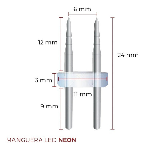 Conector Para Manguera Led Neon Flex 110v Con Pin Tipo H Blanco