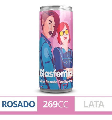 Vino rosado Gasificado Blasfemia bodega Origin Wines en lata 269 ml