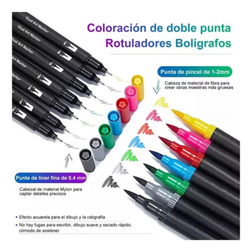 Marcadores Dual Brush Doble Punta Pincel 168colores