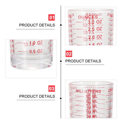 Tazas Medidoras De Vidrio, 3 Unidades, Tazas Medidoras Gradu